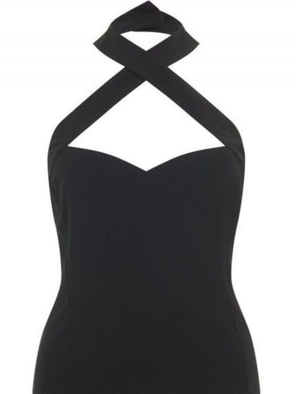 Uniqur Vintage Classic Black Halter Cross-Neck Top